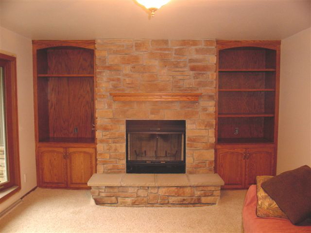 Custom Bookcases and Mantel
