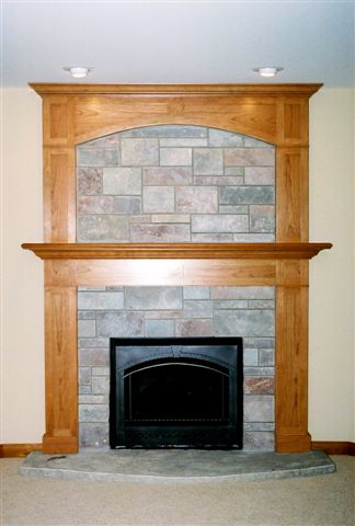 Flat Panel Surround with Arched Overmantel